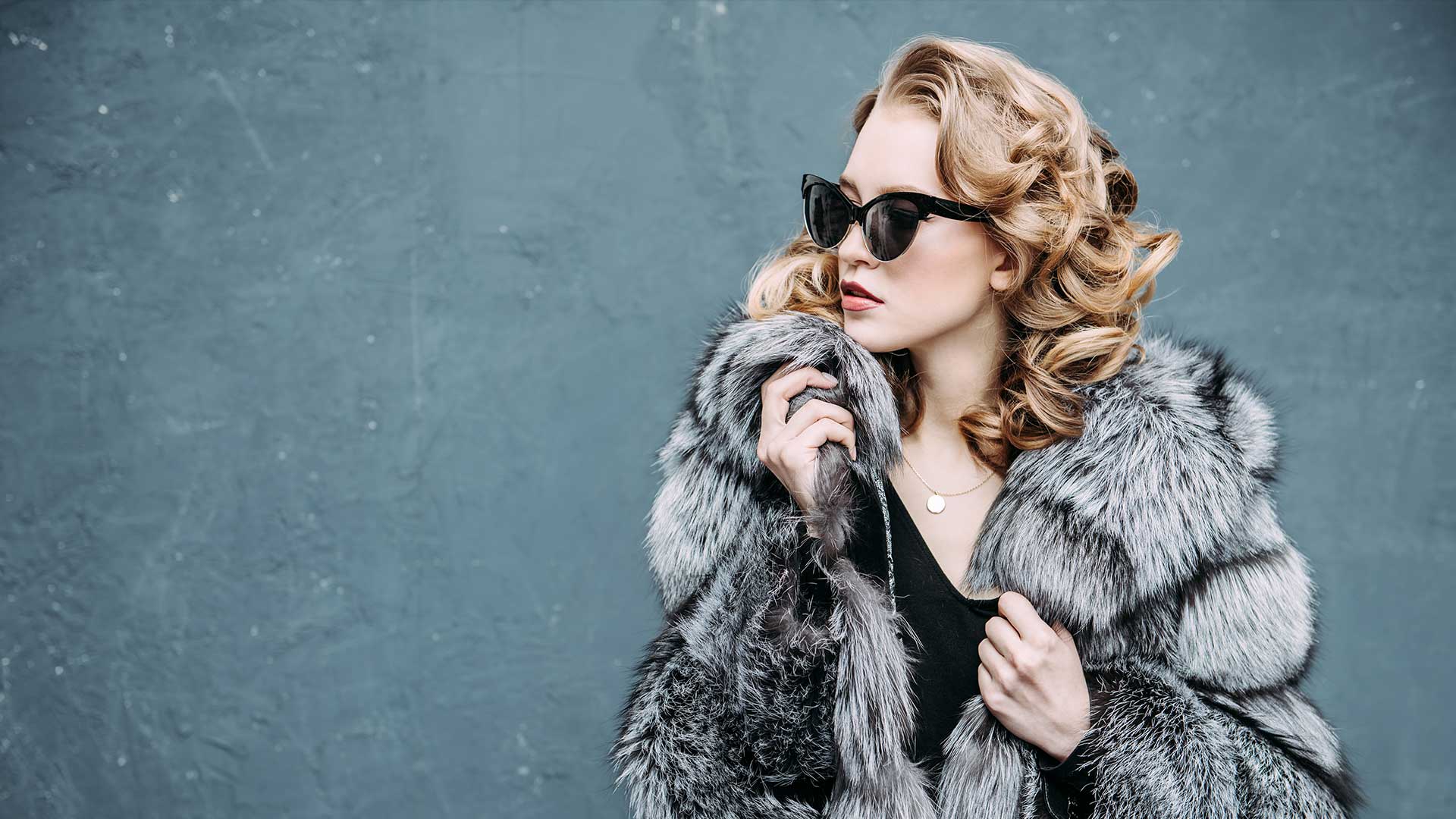 TRS Woman Modeling Vintage Fur Clothing